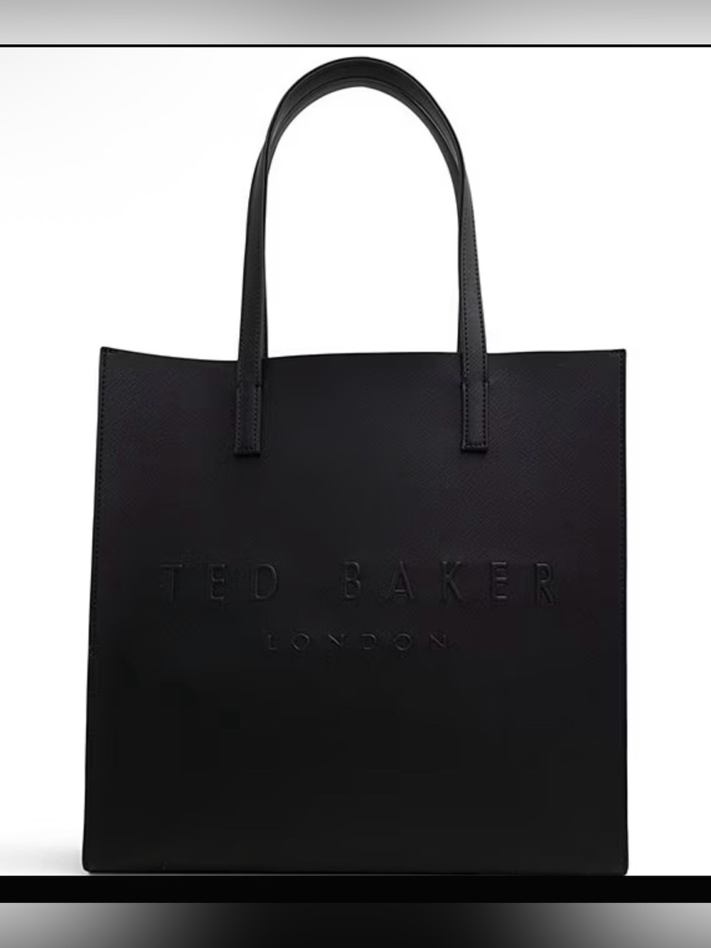Ted Baker Tote Black Pleather/nylon Interior Embossed $50 NWOT